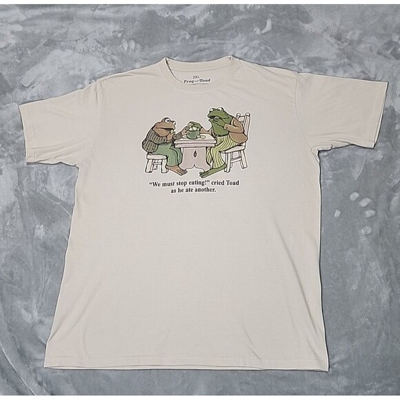 Frog And Toad Together Mens Size 2XL Tan T-Shirt 60% Cotton 40% Polyester - Picture 1 of 4